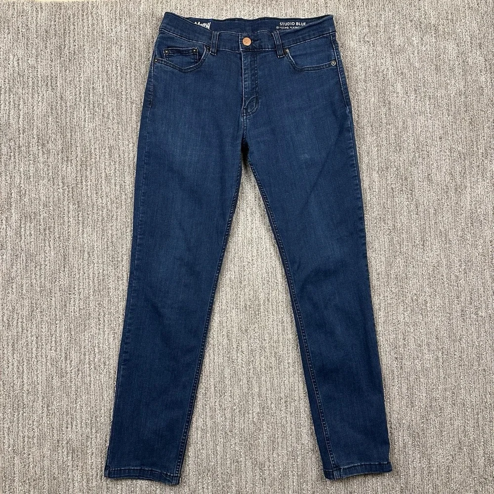 Mugsy Jeans Men 32x30 Studio Blue Slim Taper Stretch Medium Wash Comfort Stretch